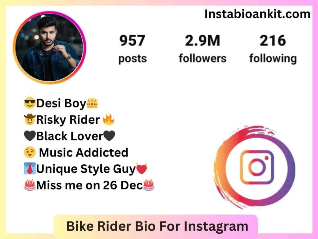 Bike Rider Bio For Instagram