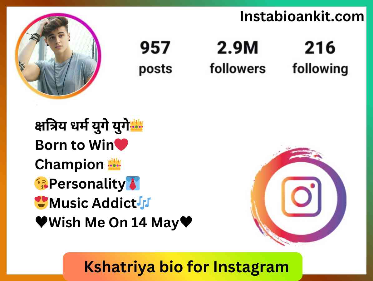 Kshatriya bio for Instagram