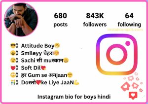 Instagram bio for boys hindi